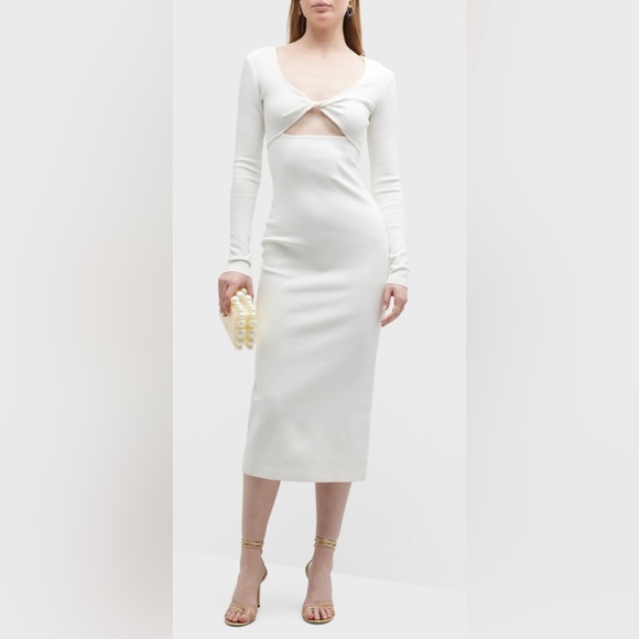 Zeynep Arcay NWT Twist Front Midi Dress in White - Picture 8 of 14